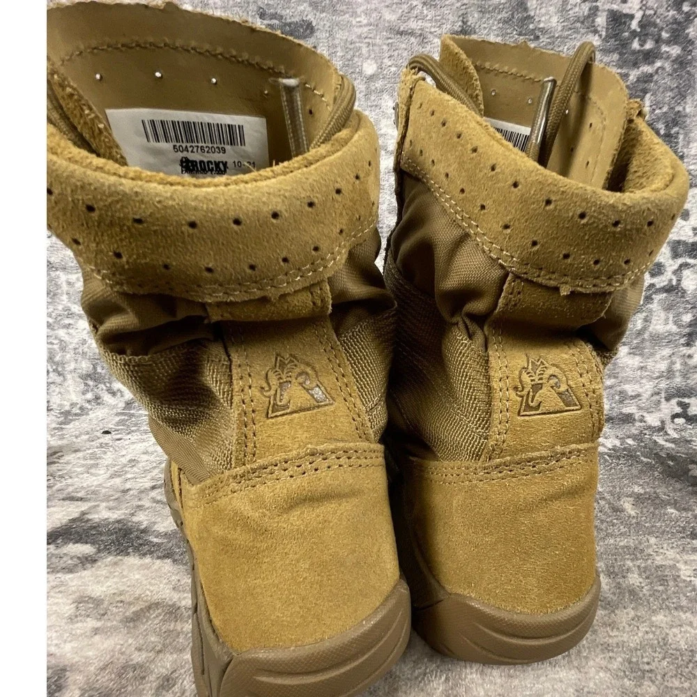 Rocky C4T Tactical Boots Mens Size 5 Tan‎ Lightweight Military Trainer Hiking